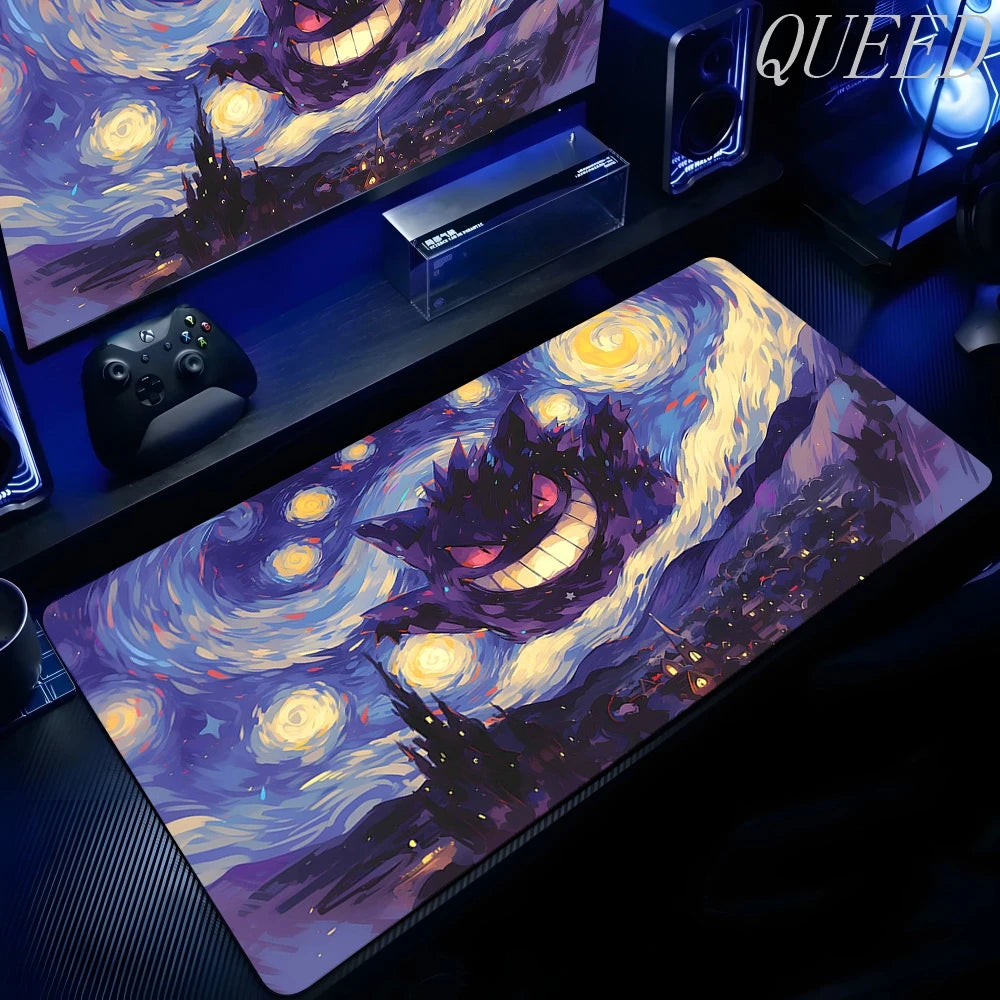 Laptop Black Gaming Accessories Mouse Pad Keyboard Non-slip Rug PC Japan Anime P-pokemon Gengar Mousepad Gamer Keyboard Carpet