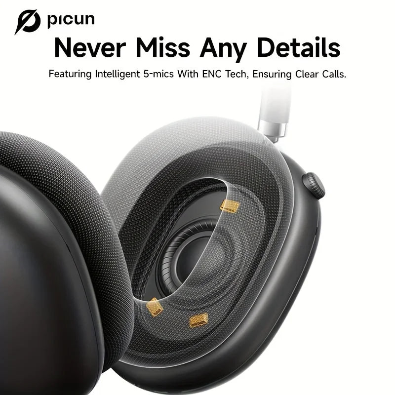 Wireless Over-Ear Bluetooth Headphones, Active Noise Cancelling, HiFi Stereo Sound, Long Battery Life, Comfortable Soft Memory Foam Ear Cushions, Foldable Design for Gaming, Music, Travel, Work, TV, PC, Dual Device Connection