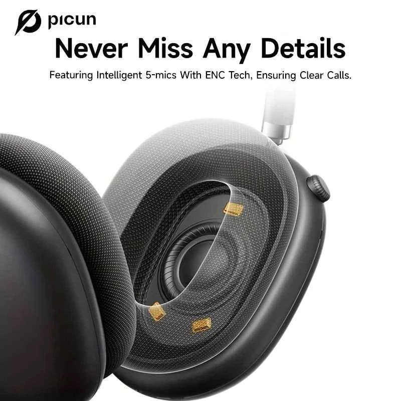 Wireless Over-Ear Bluetooth Headphones, Active Noise Cancelling, HiFi Stereo Sound, Long Battery Life, Comfortable Soft Memory Foam Ear Cushions, Foldable Design for Gaming, Music, Travel, Work, TV, PC, Dual Device Connection