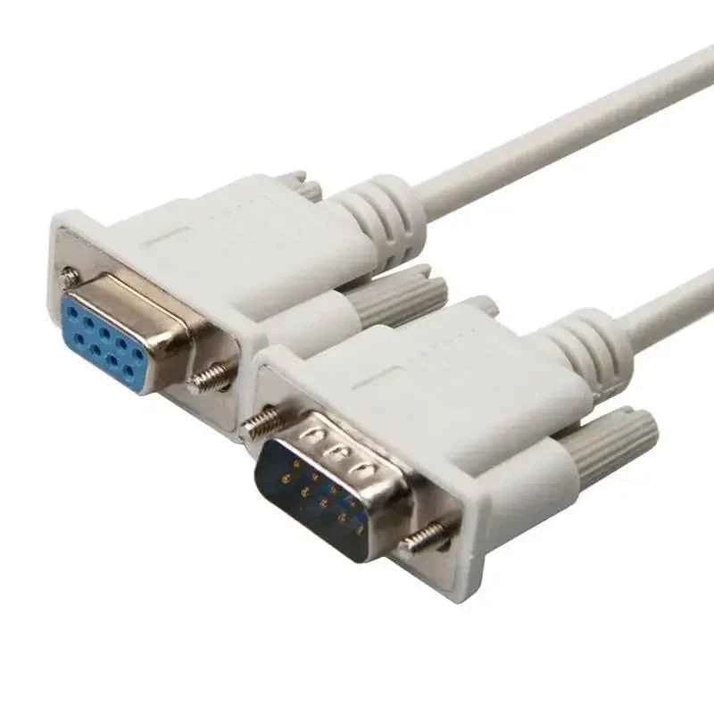 DB9 Male to Female RS232 Extension Serial Cable - 1.5m White DB9 RS232 Serial Null Modem Cable M/F 9 pin RS232 Null Modem Cable
