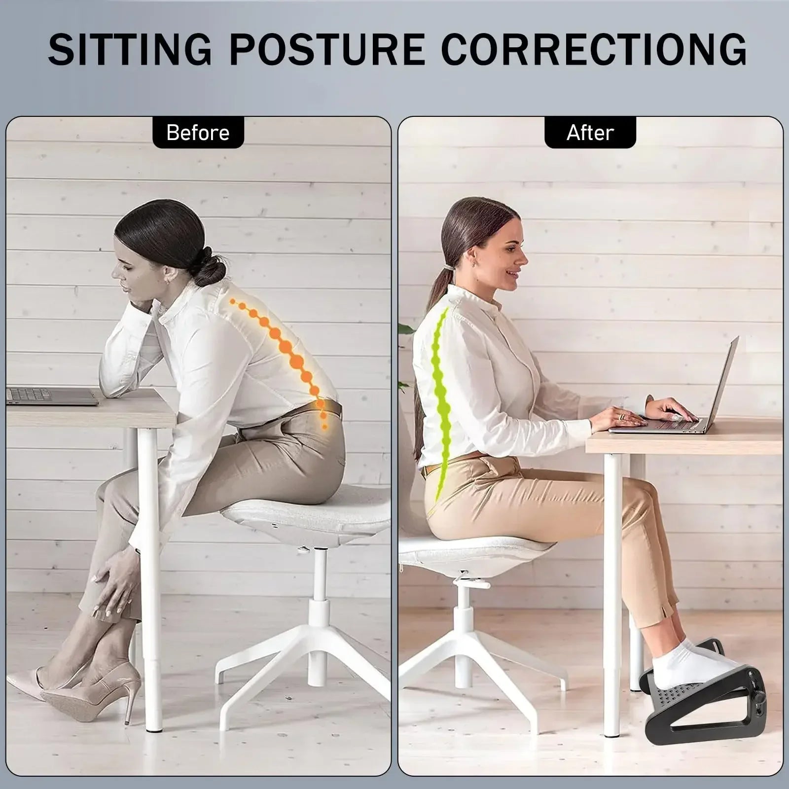 Foot Rest with Massage Surface Height Adjustable High Chair Footrest for Office Gaming Chair For Travel Work Home