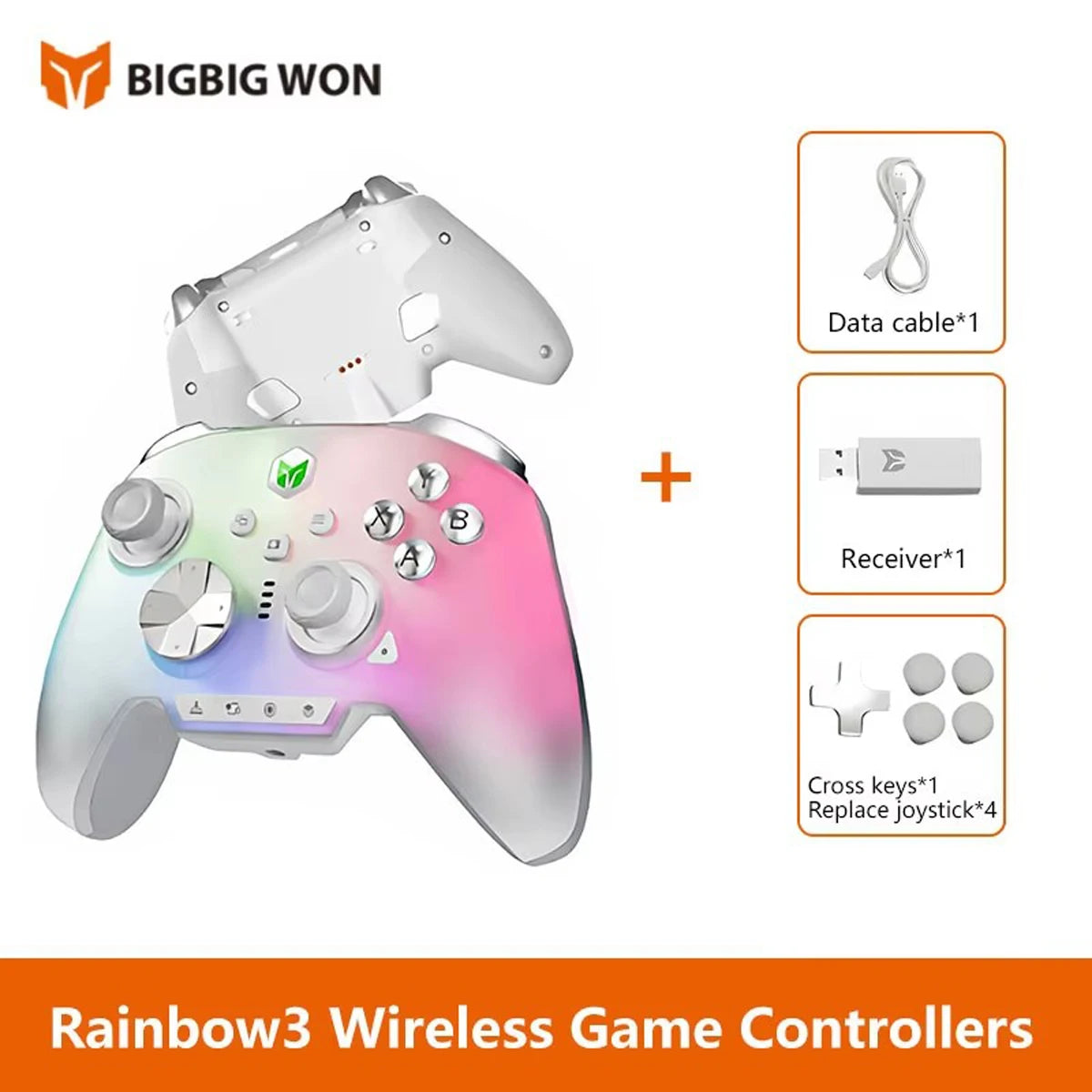 BIGBIG WON Rainbow3 Wireless Game Controllers NearLink 2.4G Hall Joystick Micro Motion Button RGB Gamepad for PC/Switch/Switch2