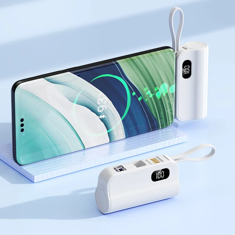 50000mAh Mini Capsule High Capacity Power Bank Portable Wireless Fast Charging External Battery for iPhone Xiaomi Huawei Samsung