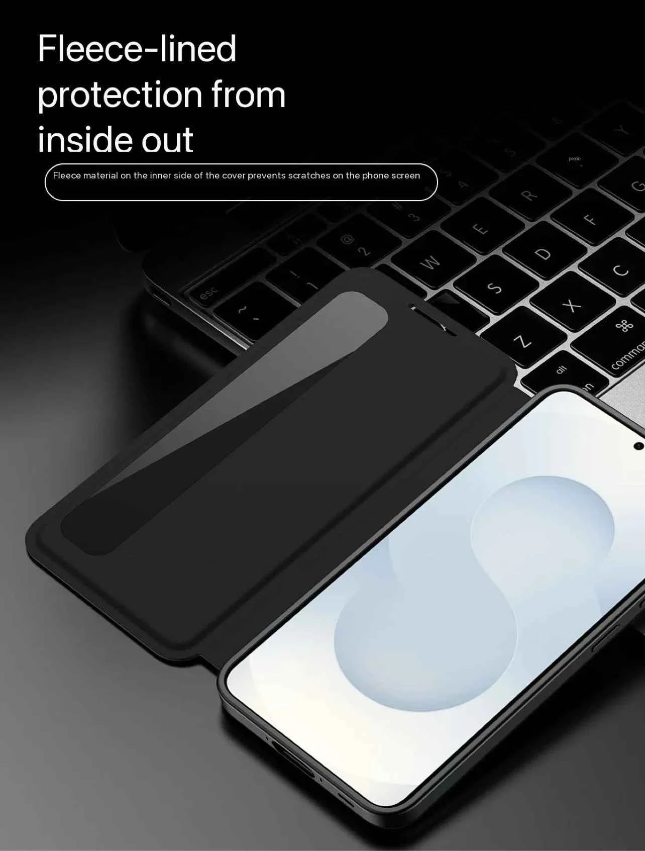 Original Smart Leather Case for Samsung Galaxy S26 S25 S24 S23 S22 Ultra A57 A56 A55 Window View Touch Display Flip Shell Fundas