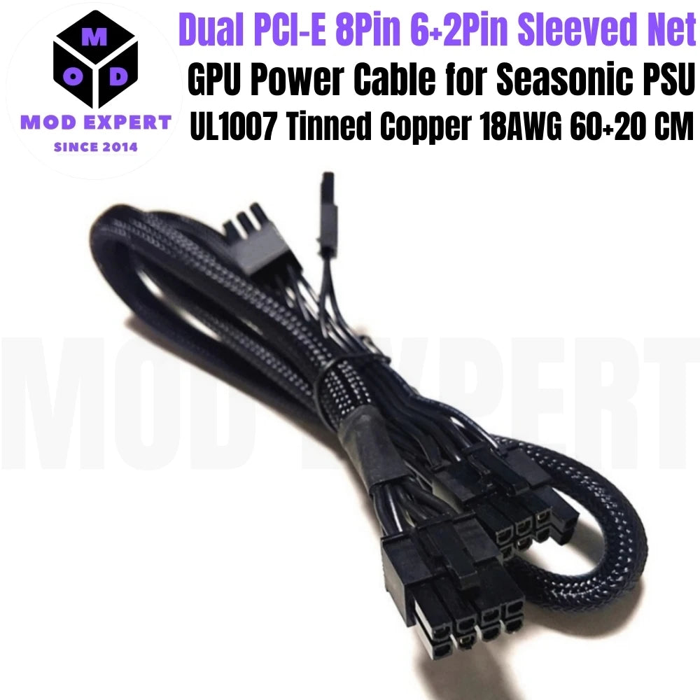 Modular Power Cable for Seasonic X-850, X-750, X-650 KM3 Power, GPU PCIe 8Pin 6+2Pin, CPU 4+4Pin, SATA Molex IDE 4Pin, 24Pin Net