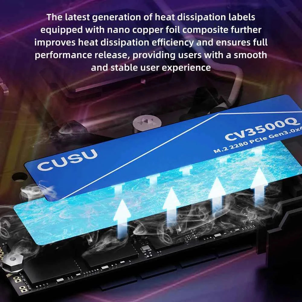 CUSU SSD 512GB 1TB 2TB M.2 NVMe M2 SSD 256GB Hard Drive Solid State Disk for Laptop Desktop