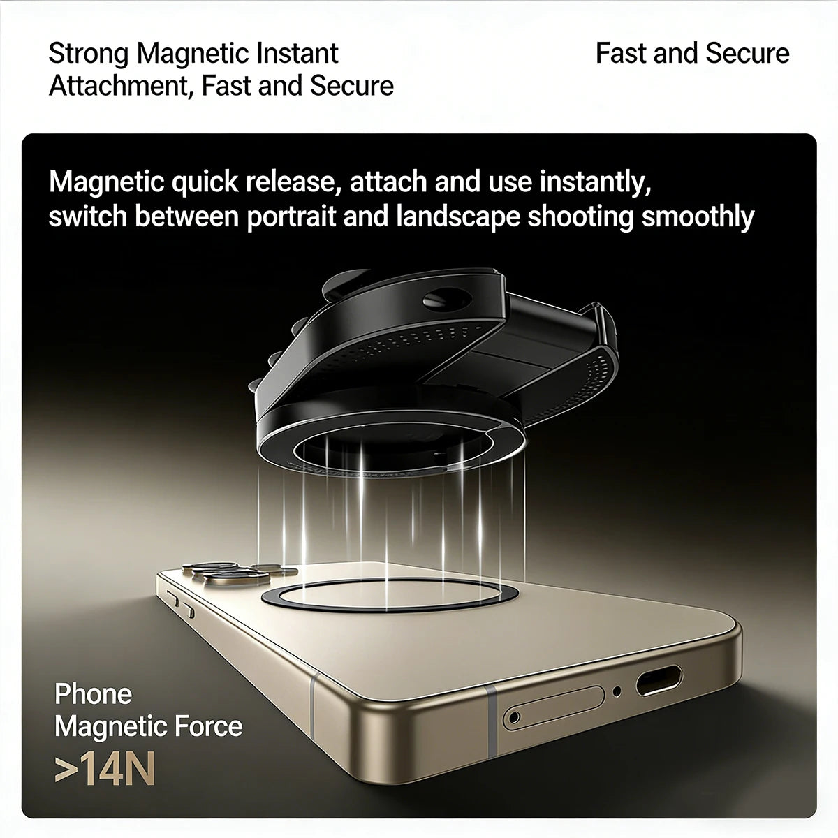 3-in-1 Suction Cup Phone Mount Strong Magnetic Phone Holder Mount with Pull Ring Phone Grip for iPhone/Samsung/Android JR-ZS418