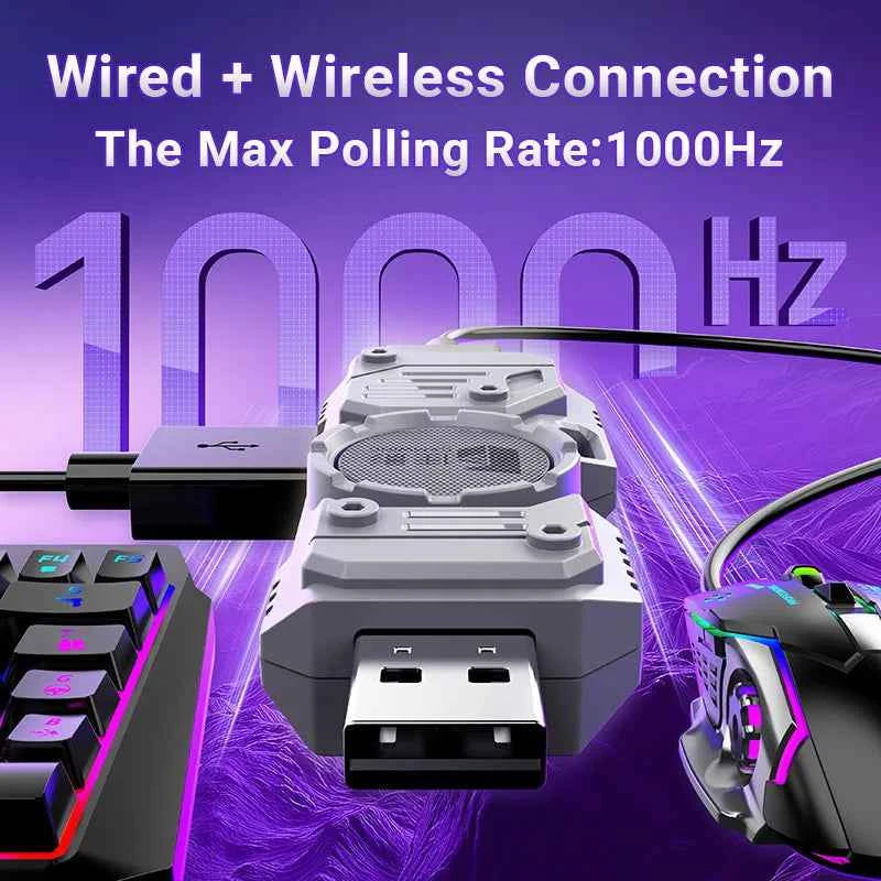Mobile Games Converter Kit Mobilador Gamer Kit Keyboard Mouse Combo Gaming Keyboard Bluetooth Adapter Controller Android iOS M9