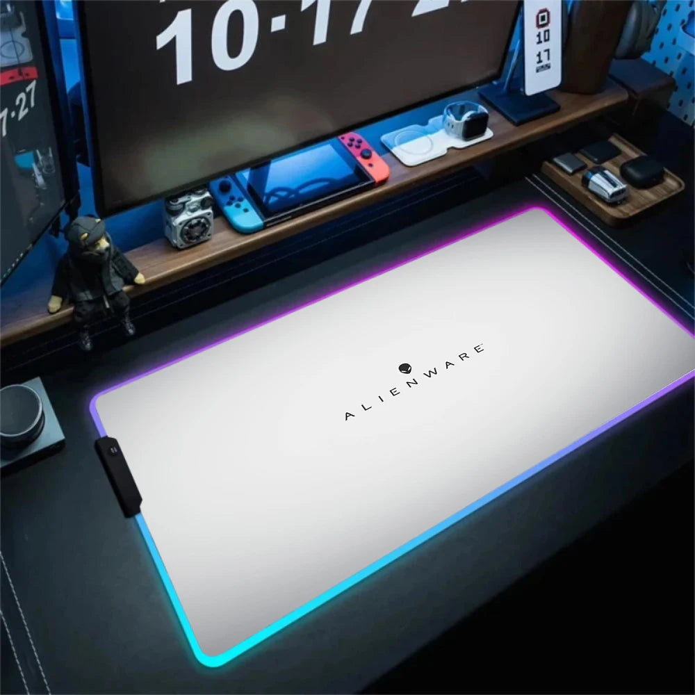 XXL Large PC Gamer Keyboard Desk Mat 900x400 RGB Alienware Gaming Mouse Pad LED Computer Accessories Tapis De Souris Mousepads