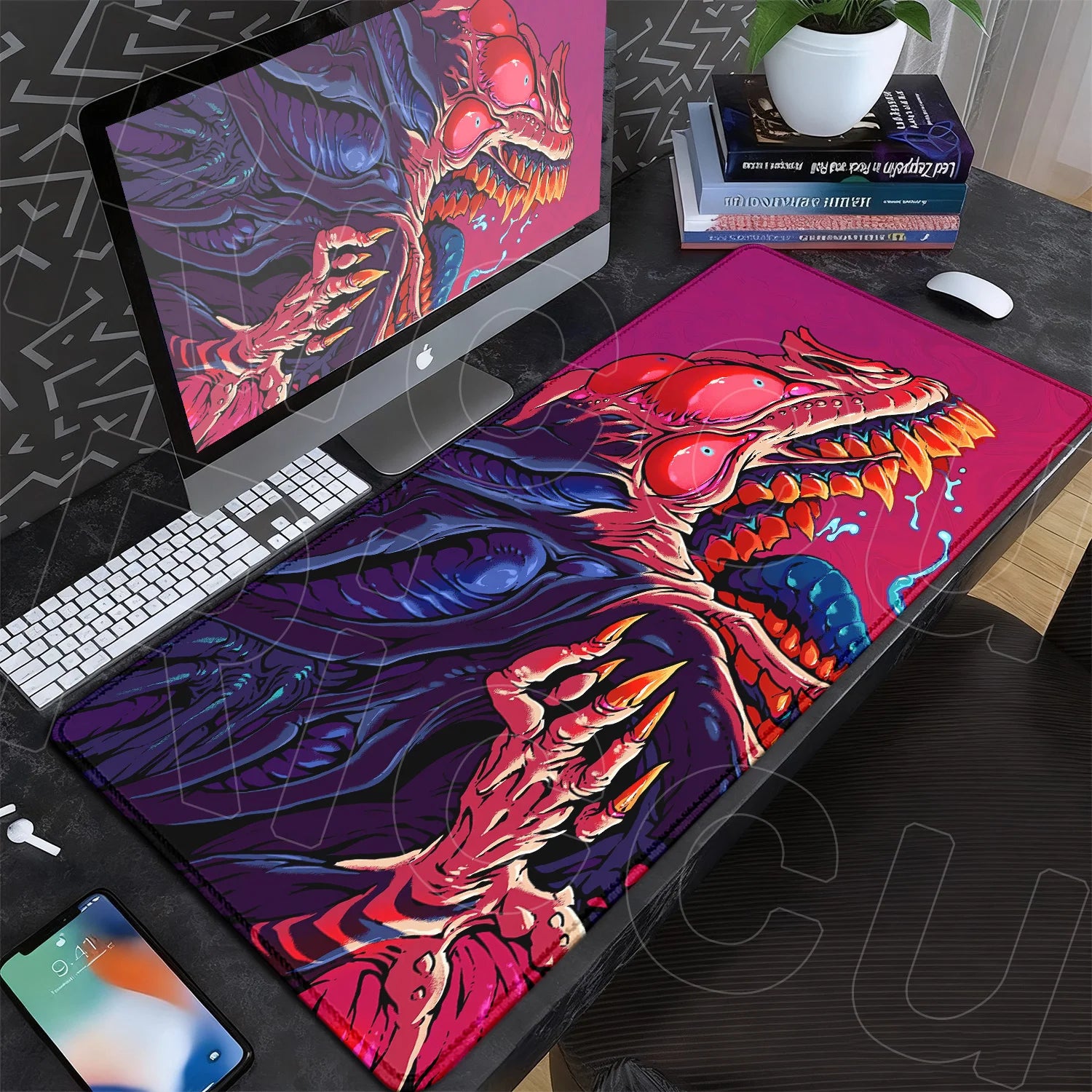 60x35cm Company Office Mice Extend Carpet XXL Hyper Beast Non-slip Rubber Mouse Pad Keyboard Gaming Accessories Cool Monster Mat
