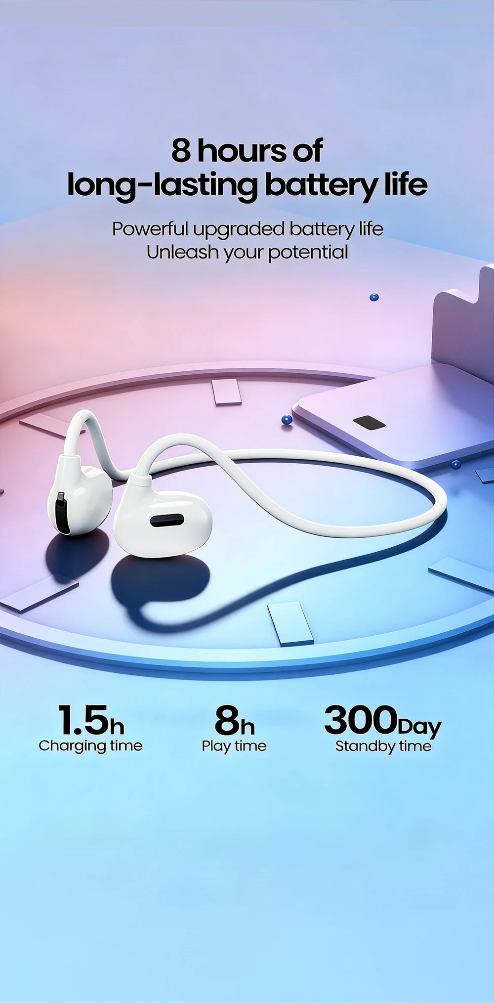 Olaf Sport Bluetooth 5.3 Headphone Wireless Open Air Conduction Earphones Hifi Stereo Sound Sport Gaming Headset  For Phone