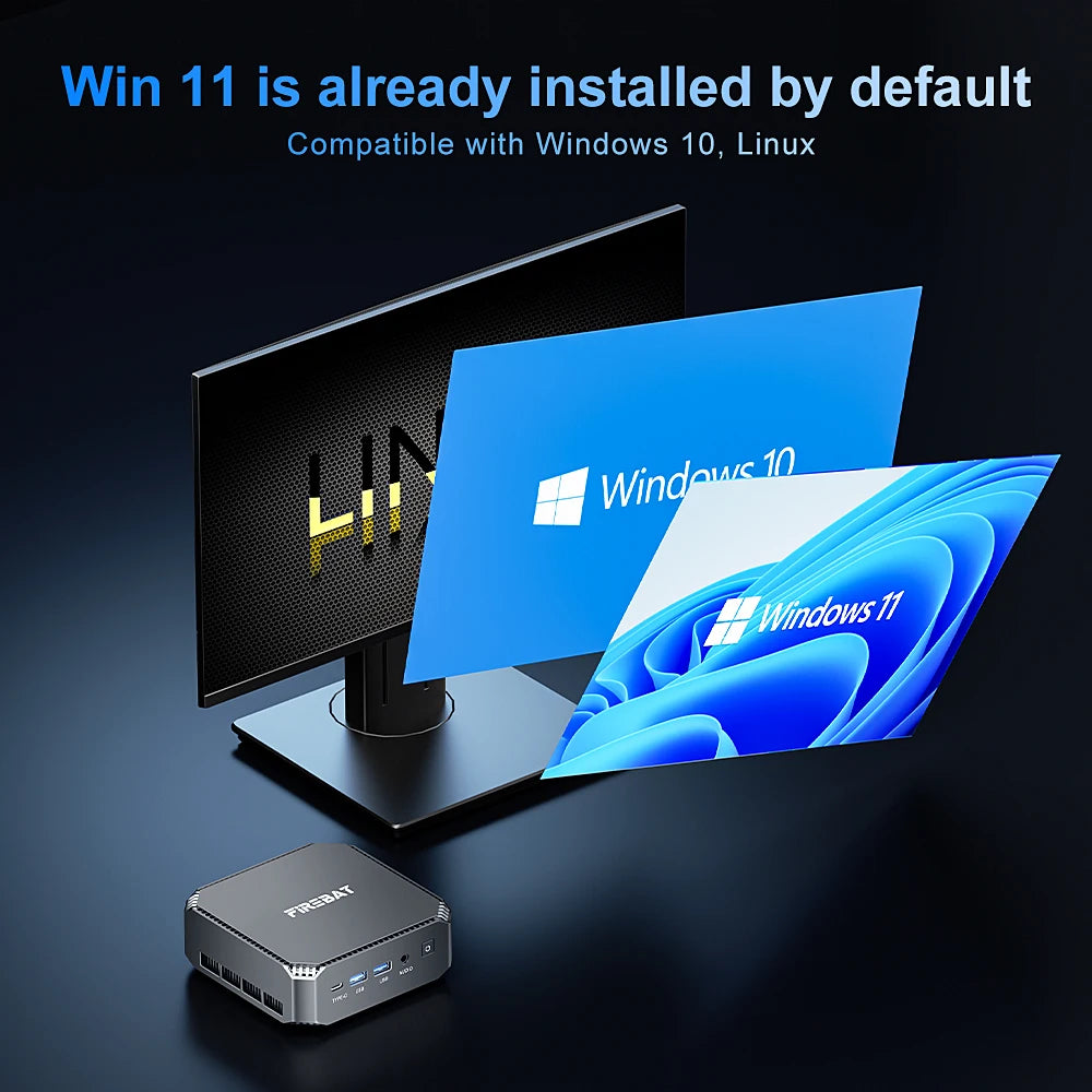 FIREBAT A6 MiniPC AMD R7 6800H Dual Band WiFi6 BT5.2 16GB 512GB Desktop Gaming Computer Mini PC Gamer - WinSupport Tech