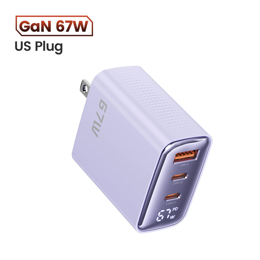 Toocki 67W GaN USB Type C Charger Digital Display 65W 45W PPS PD QC4.0 Quick Charge For Macbook Laptop IPAD Tablet iPhone 15 14