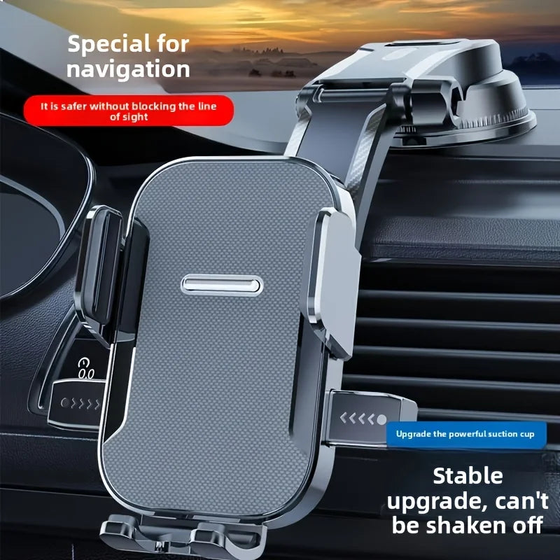1Pc Car Mobile Phone Holder, Dashboard Installation, 360-Degree Rotatable Adjustment, Equipped with Strong Suction Cup, Non-Slip and High-Stability Mobile Phone Holder, Compatible with All Smartphones