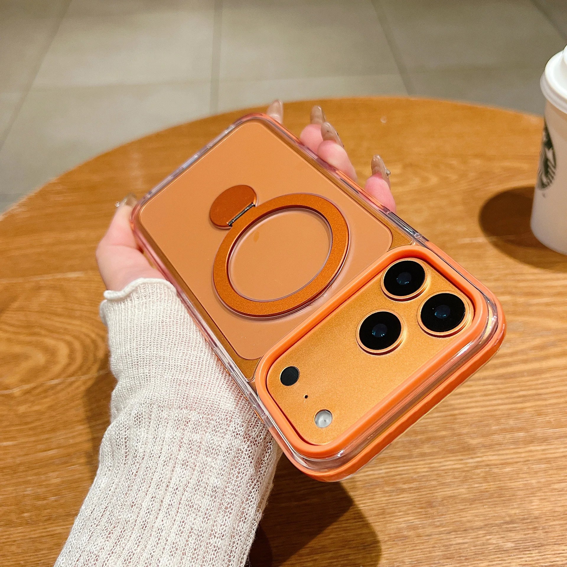 Luxury Matte Translucent Magnetic Ring Stand Armor Case For iPhone 17 Pro Max 16 15 For Magsafe Wireless Charge Shockproof Cover