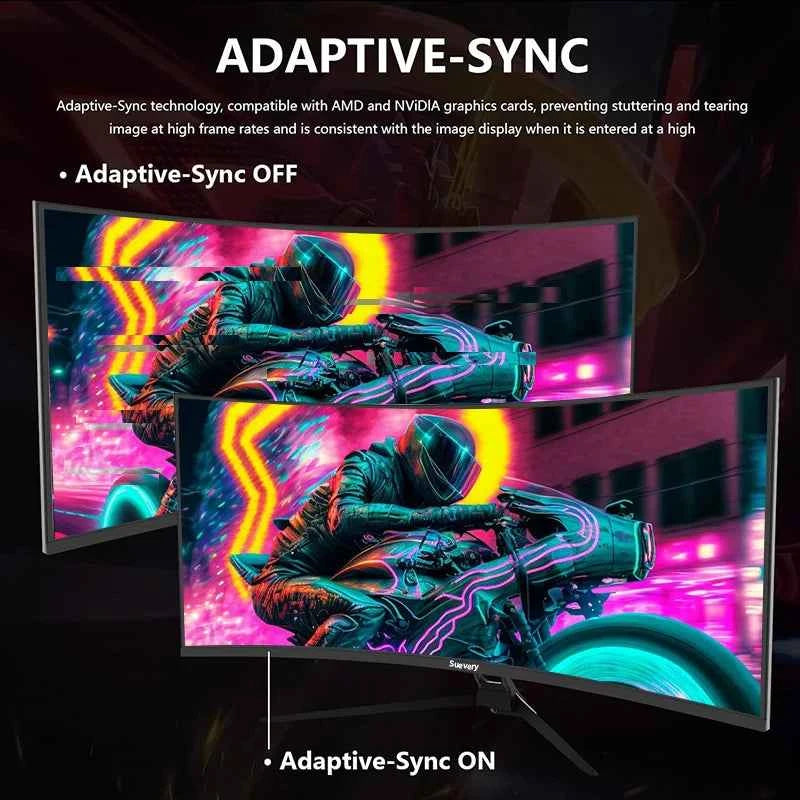 Suevery 34-Inch 4K(3440*1440) 144Hz Curved Gaming Monitor  Curved 1500R with FreeSync,HDR10, 1ms,Eye Care