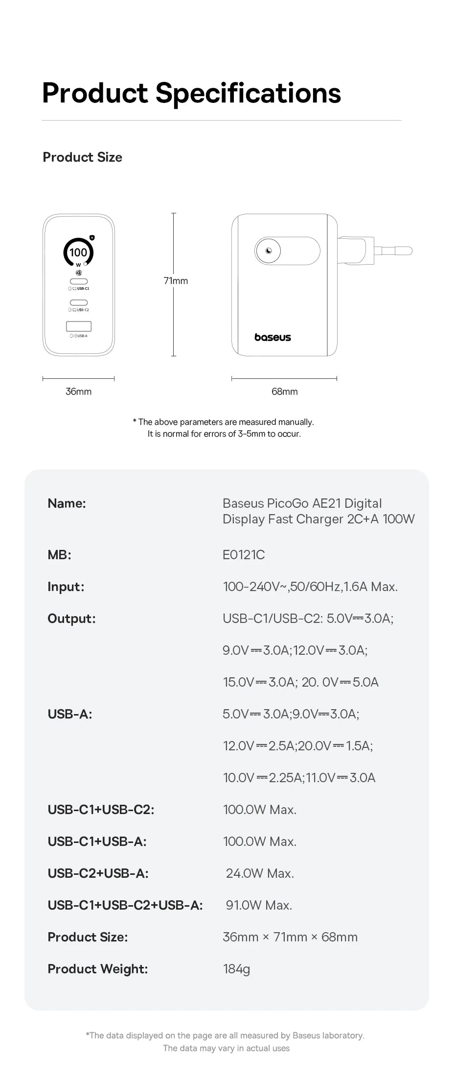 【New Sale】Baseus 100W Charger Fast Charger For iPhone 17 16 Xiaomi Samsung Laptop Tablet Charger PD Charger USB Phone Charger