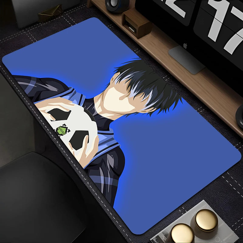 Mouse Pad Japan Anime Blue Lock Nagi Seishiro Mousepad PC Gamer Keyboard Rug Black And White Laptop Gaming Accessories Desk Mat