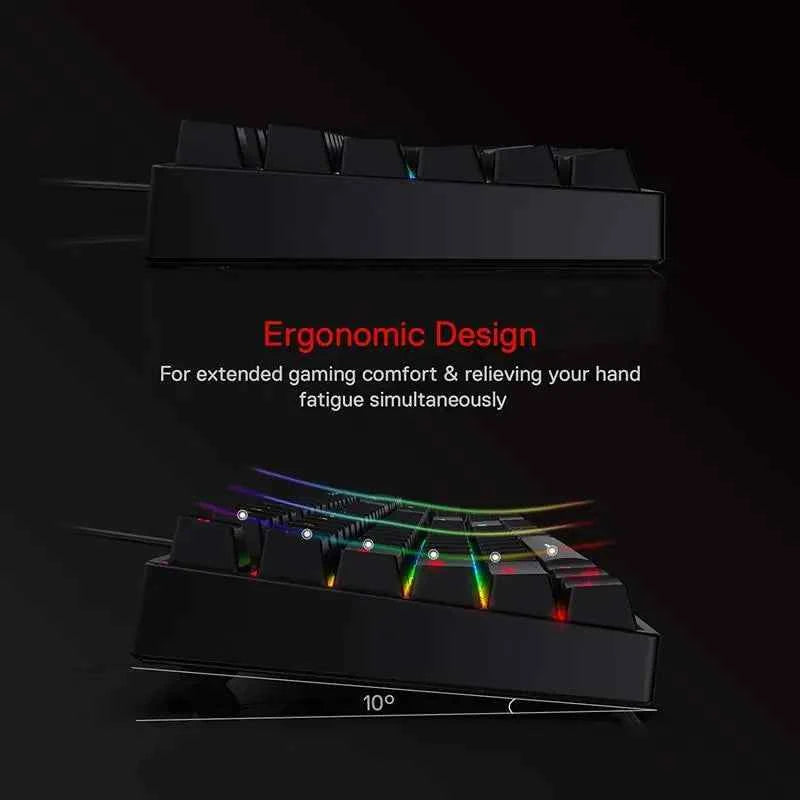 Redragon K582 SURARA RGB LED Backlit Mechanical Gaming Keyboard with 104 Keys-Linear and Quiet-Red Switches