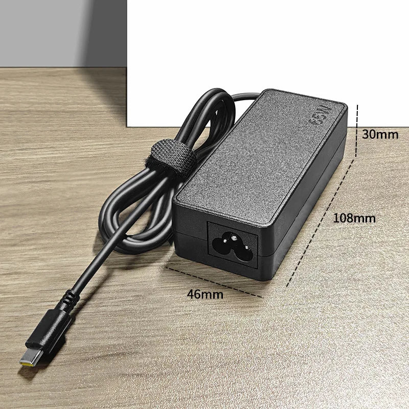 65W 20V 3.25A USB Type-C Laptop Power Adapter AC Charger For Lenovo Thinkpad X1 Carbon Yoga X270 X280 T580 P51 P52s E480 E470