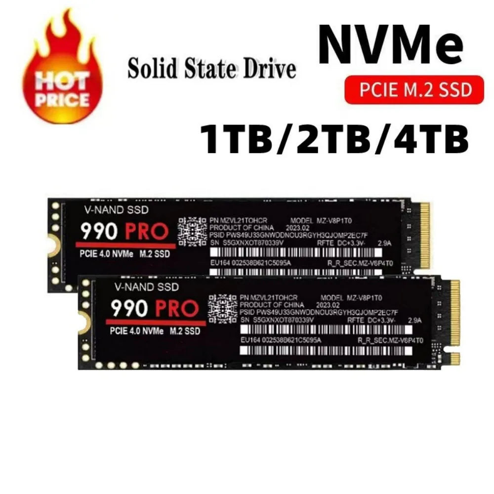 New M.2 990 PRO NVMe SSD PCIe Gen4 High Performance Internal Drive 2TB 4TB Storage Upgrade For PS5 Desktop Laptop
