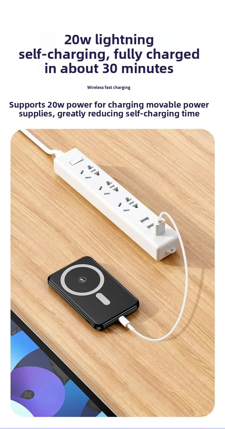 Taepiaai 20000mAh Portable Magnetic Wireless PowerBank PD22.5W Fast Charging External Battery for Magsafe for IPhone Samsung