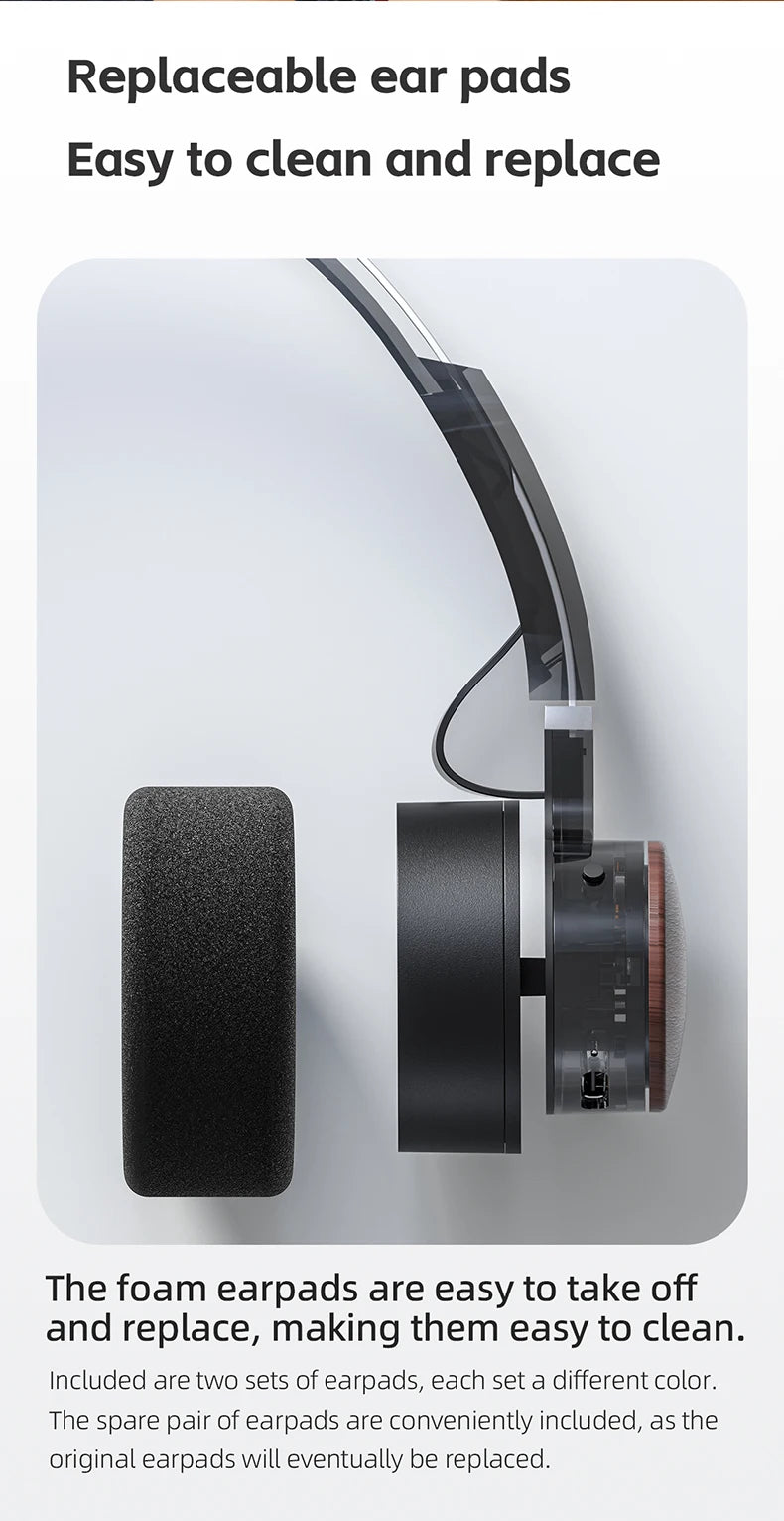 FIIO EH11 On-Ear Bluetooth Headphones, Powerful Bass & LDAC Hi-Res Audio, Lightweight Retro Design, 30H Battery, Dual Device & A