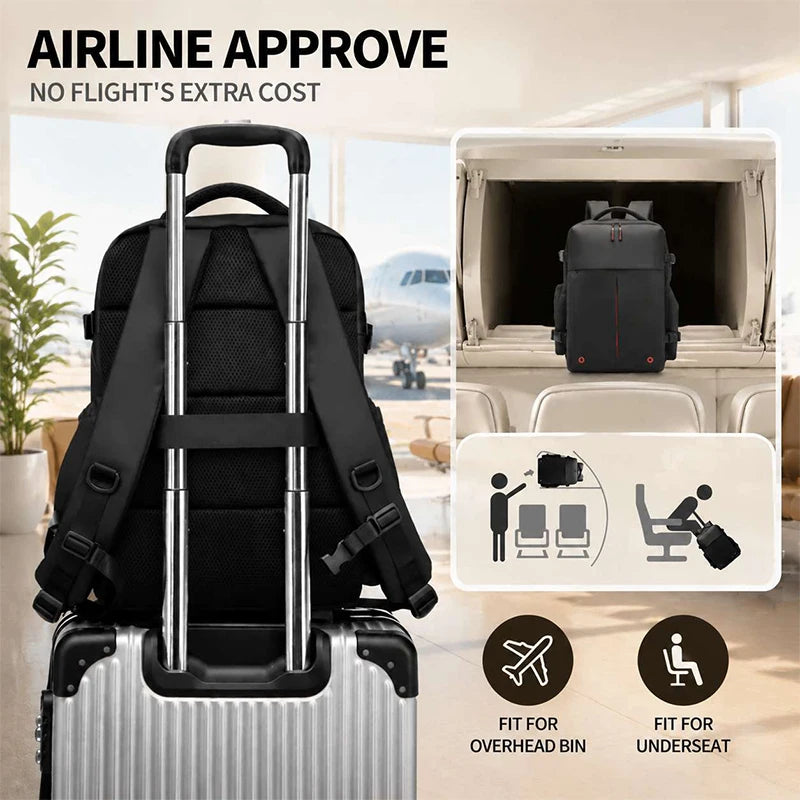 Vacuum-compressed Women's Multi-functional Backpack, Equipped with A Vacuum Pump and Smooth Zippers, Suitable for Business Trave