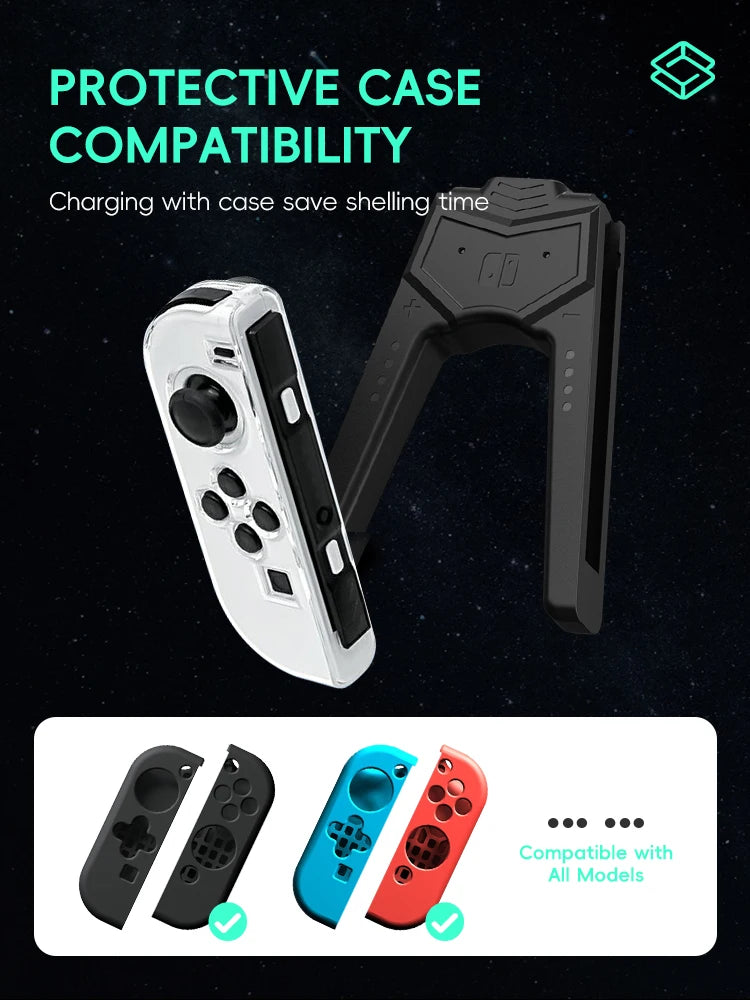 DATA FROG Charging Grip for Switch Controller, Joycon Charging Handle Bracket for Switch/OLED/Lite Game Console Accessories