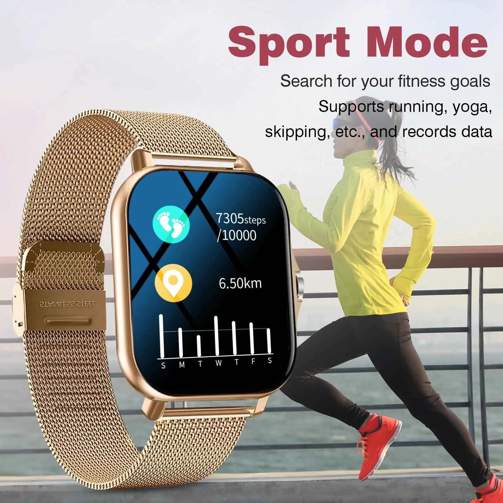 Smartwatch, phone answering/calling, multi-sport mode, message reminder view, suitable for men/women