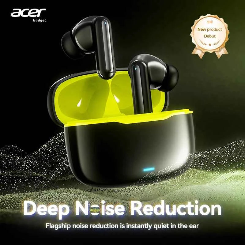 Acer In-Ear Wireless Bluetooth Headphones with Anc Active Noise Reduction, Hd Calls, Dolby Surround Sound, Large Battery, Long Battery Life, No Delay for Music and Games, Suitable for Sports, Running, and Fitness Use