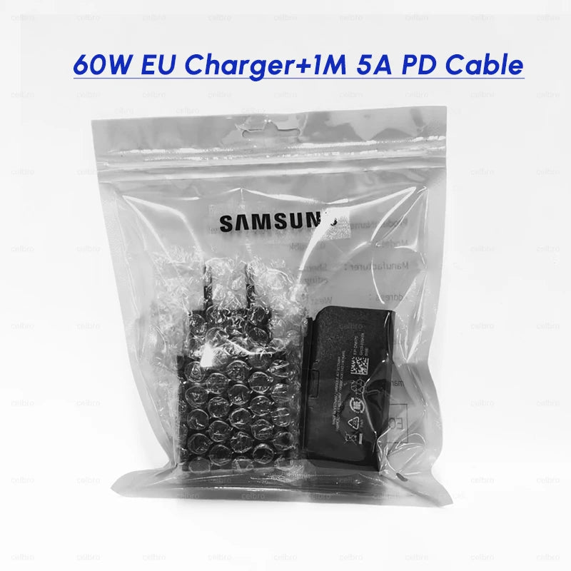 Samsung S26 Ultra original 60W Charger PD Type C Adapter EU Plug Fast Charge Samsung S25+ S25 S24 S23 S22 Ultra A57 Tab S10 S9