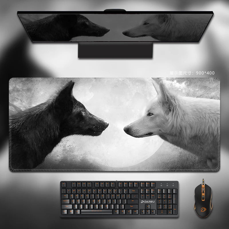 Mouse Pad Black White Non-Polar Table Mat Extra Large Keyboard Mousepad Thickened Customizable Game Mat Home Office Tablecloth