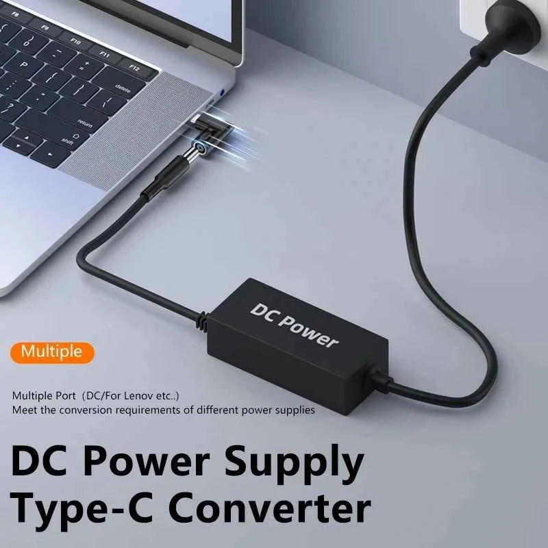 65W 100W 140W USB C Fast Charging Cable for Lenovo Laptop Charger DC Jack Square Plug To Type-C 5V/9V/20V PD Adapter Converter