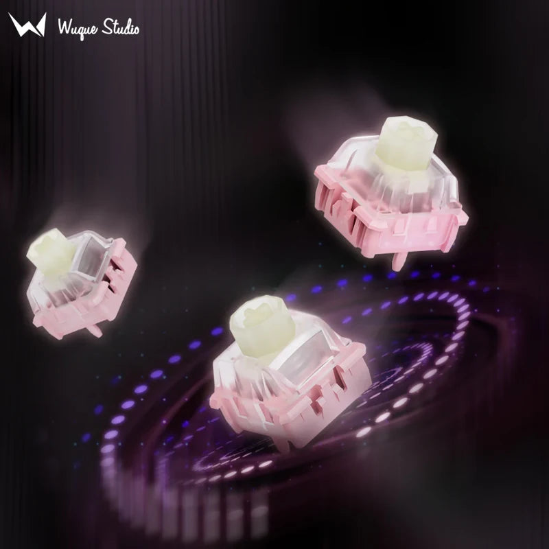 Wuque Studio WS Flux HE Switch Deep Clacky Sound 35gf Magnetic Linear Keyboard Switches Hall Effect Keyboard Fine Lubrd Pink