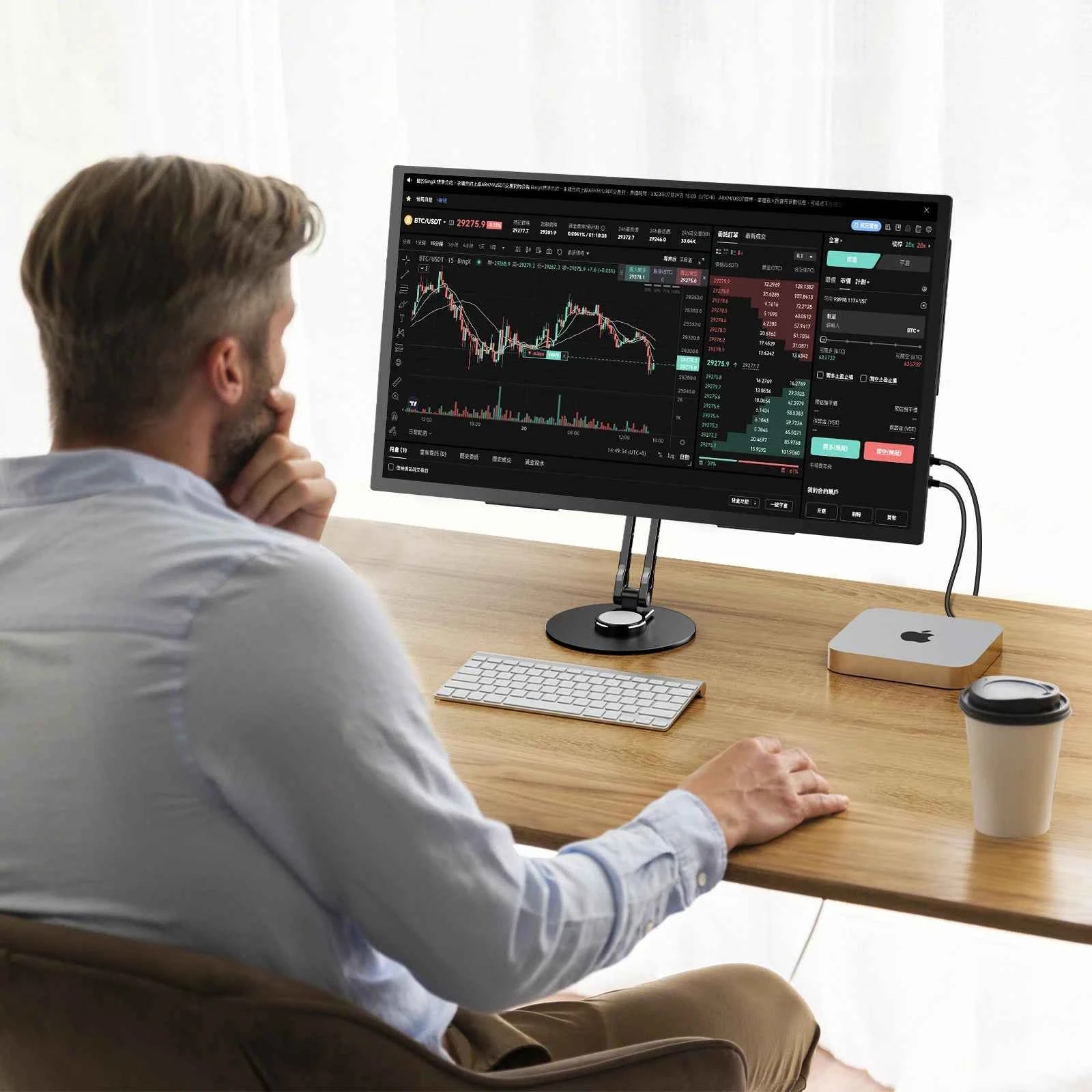 UPERFECT VESA Monitor Desk Mount Single Monitor Stands Freestanding Fits 12'' to 22'' Computer Screen with Height Adjustable