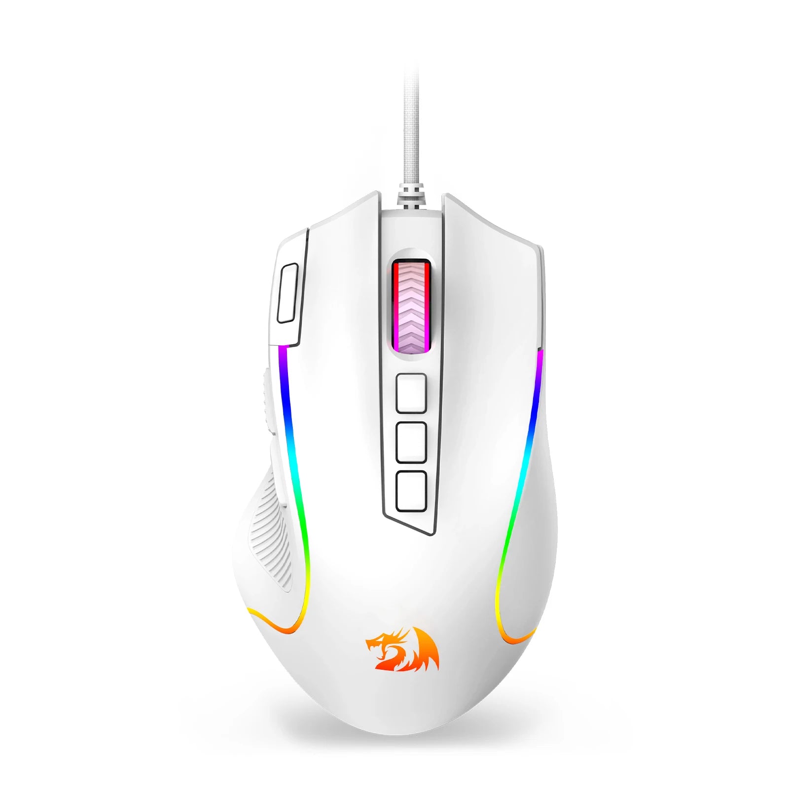 Redragon M612 Predator RGB Gaming Mouse 8000 DPI Wired Optical with 11 Programmable Buttons, White - WinSupport Tech
