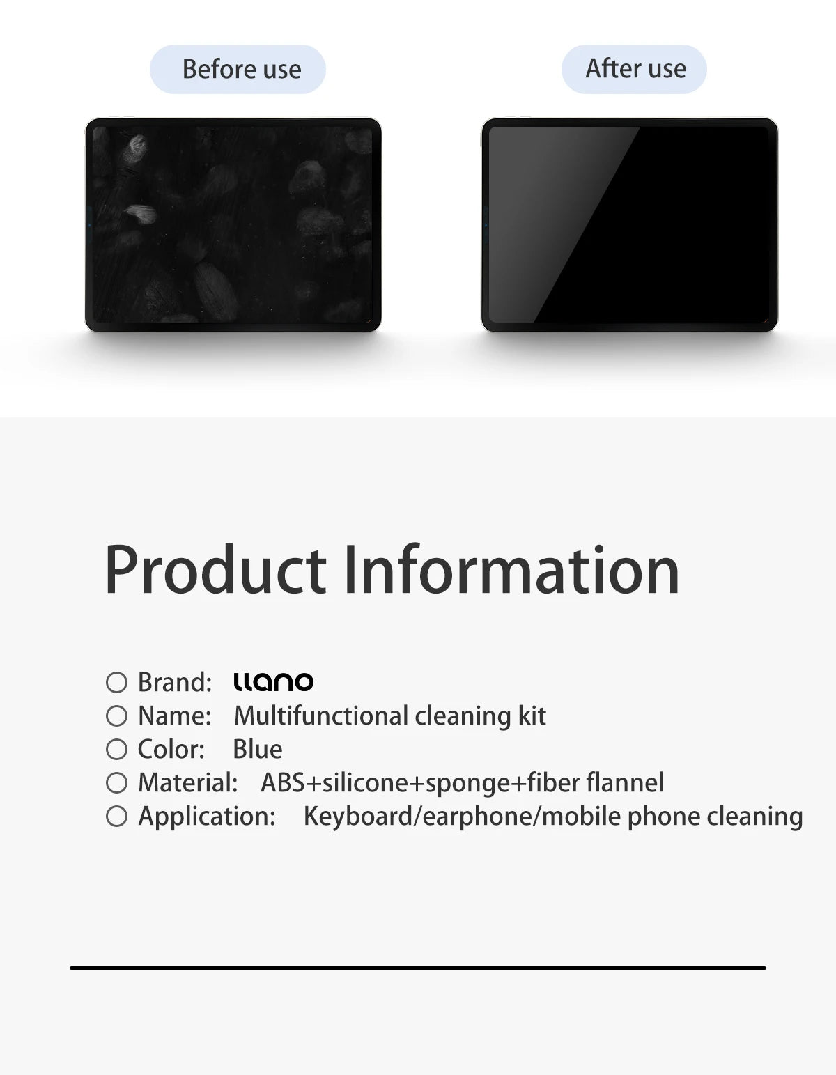 LLANO All-in-One Electronics Cleaning Kit  For laptop/mobile screen/mechanical keyboard/headphone compartment