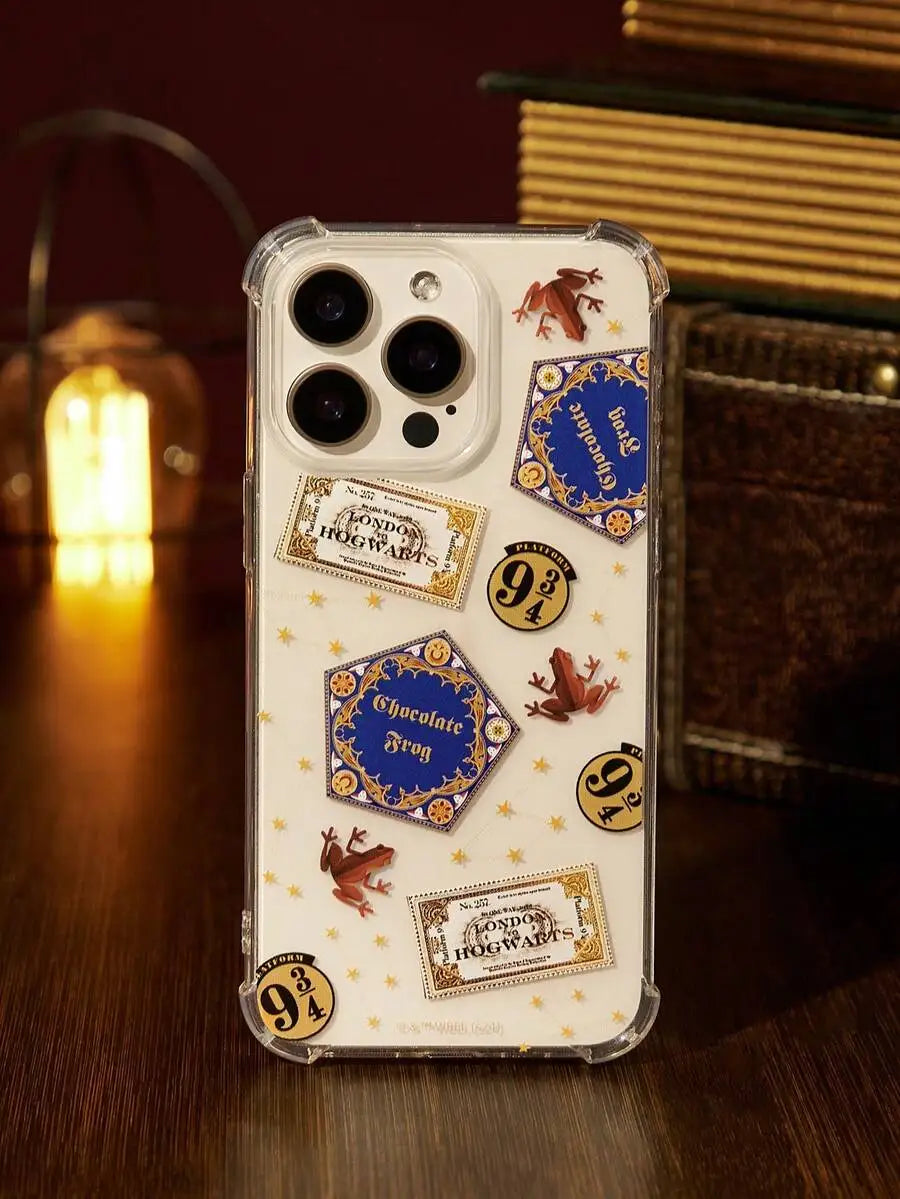 Transparent Pink Cartoon-Style Phone Case with Chill Graphic Design for iPhone
