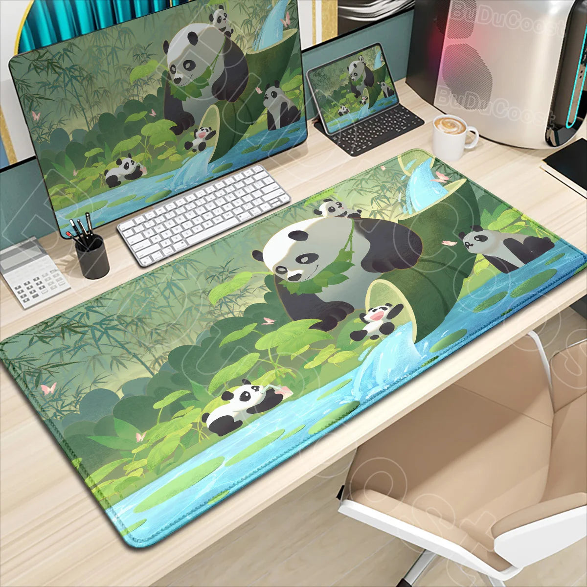 HD Printing Kawaii Anime Panda Mouse Pad Large Computer Office PC Game Table Mats XXL Gaming Keyboard Pad Cute Animals Desk Pads