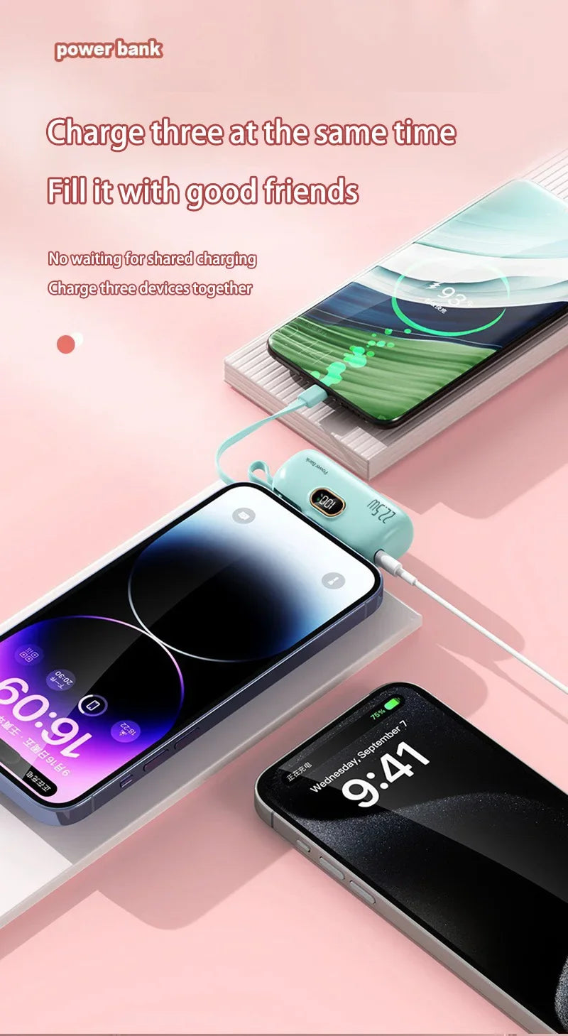 Lenovo Mini Convenient Mobile Power Bank 30000mAh Portable Fast Charging Suitable For iPhone For Samsung External Battery 2026