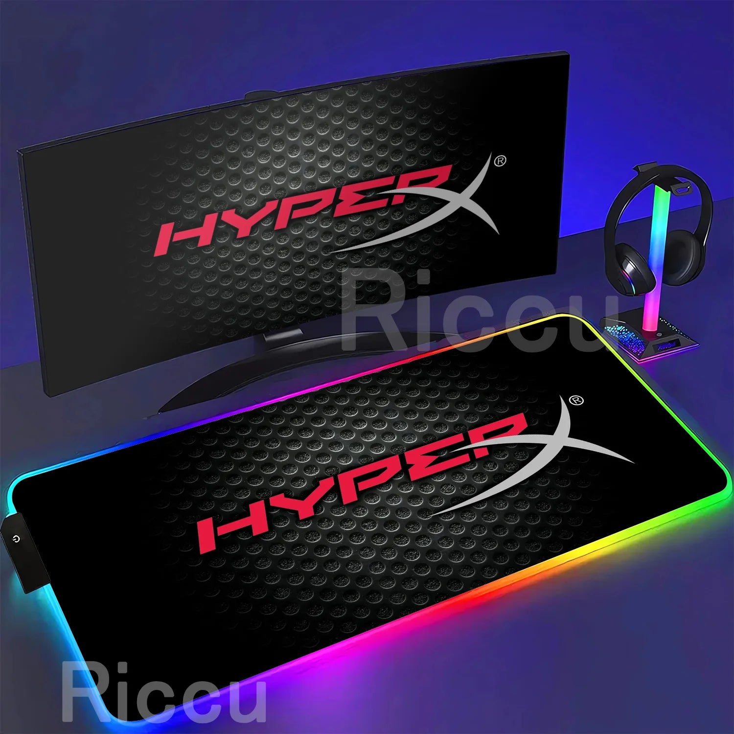 HYPERX RGB Large Mouse Pad Gaming Speed Mousepad Colorful LED Luminous XXL Game Computer Backlight Keyboard Accessories desk Mat