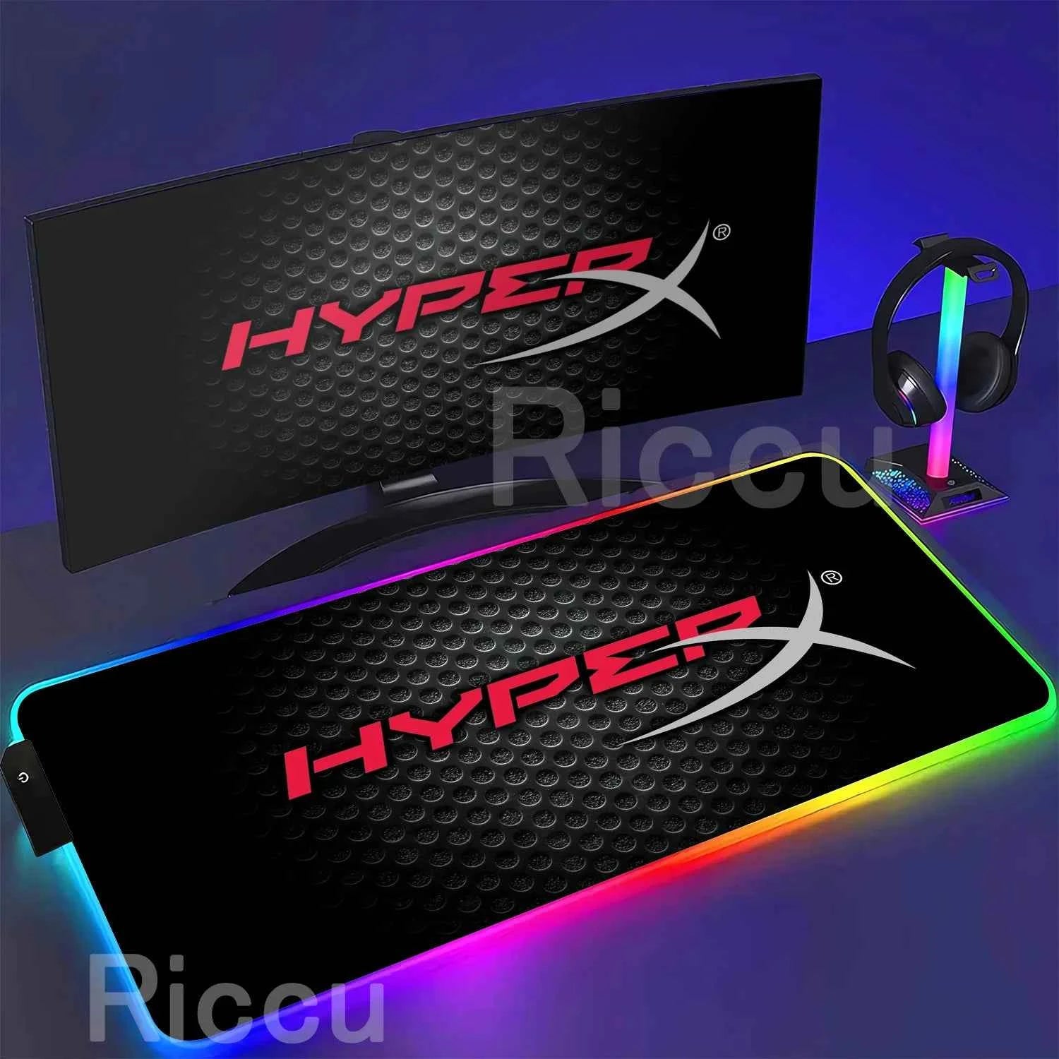 HYPERX RGB Large Mouse Pad Gaming Speed Mousepad Colorful LED Luminous XXL Game Computer Backlight Keyboard Accessories desk Mat