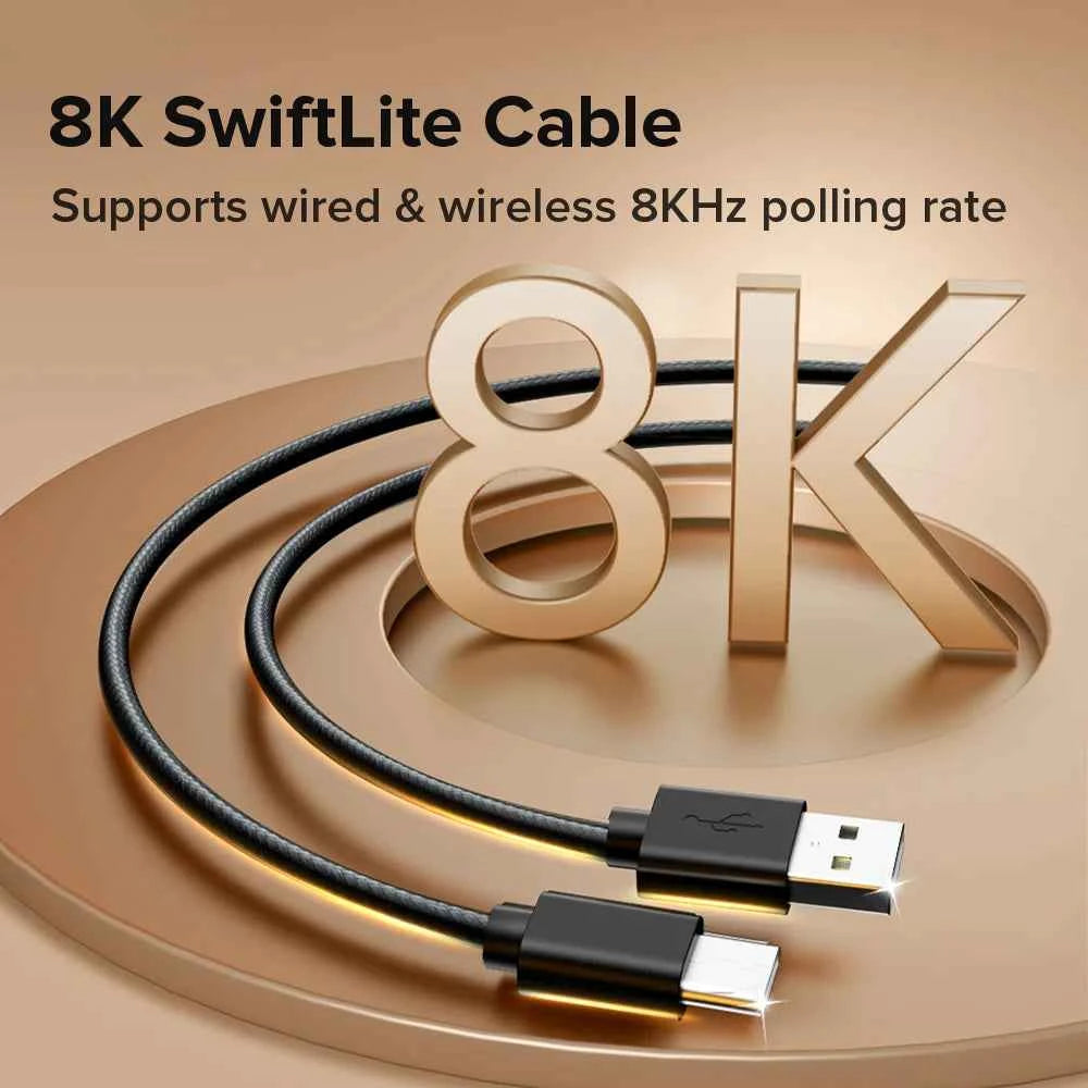 Delux M700 Ultra 8K Wireless Gaming Mouse PAW3950 30000DPI 59g Lightweight 8K Polling Rate TTC Gold Encoder for PC Laptop Gamer