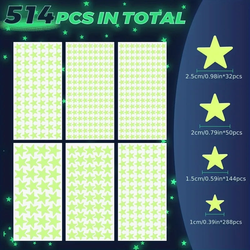 Glow in The Dark Wall Stickerst Adhesive Dots Luminous Ceiling Decals for Kids Bedroom Halloween Home Decoration