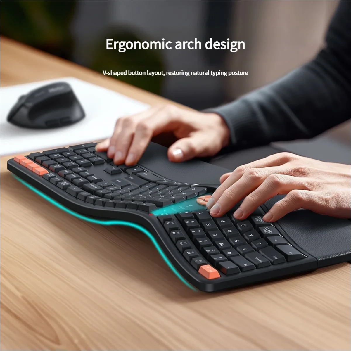 Premium Ergonomic Dual Mode Keyboard Mouse Combo | 2.4G+Bluetooth Rechargeable | Wrist Rest & Multimedia Keys | 3 Colors