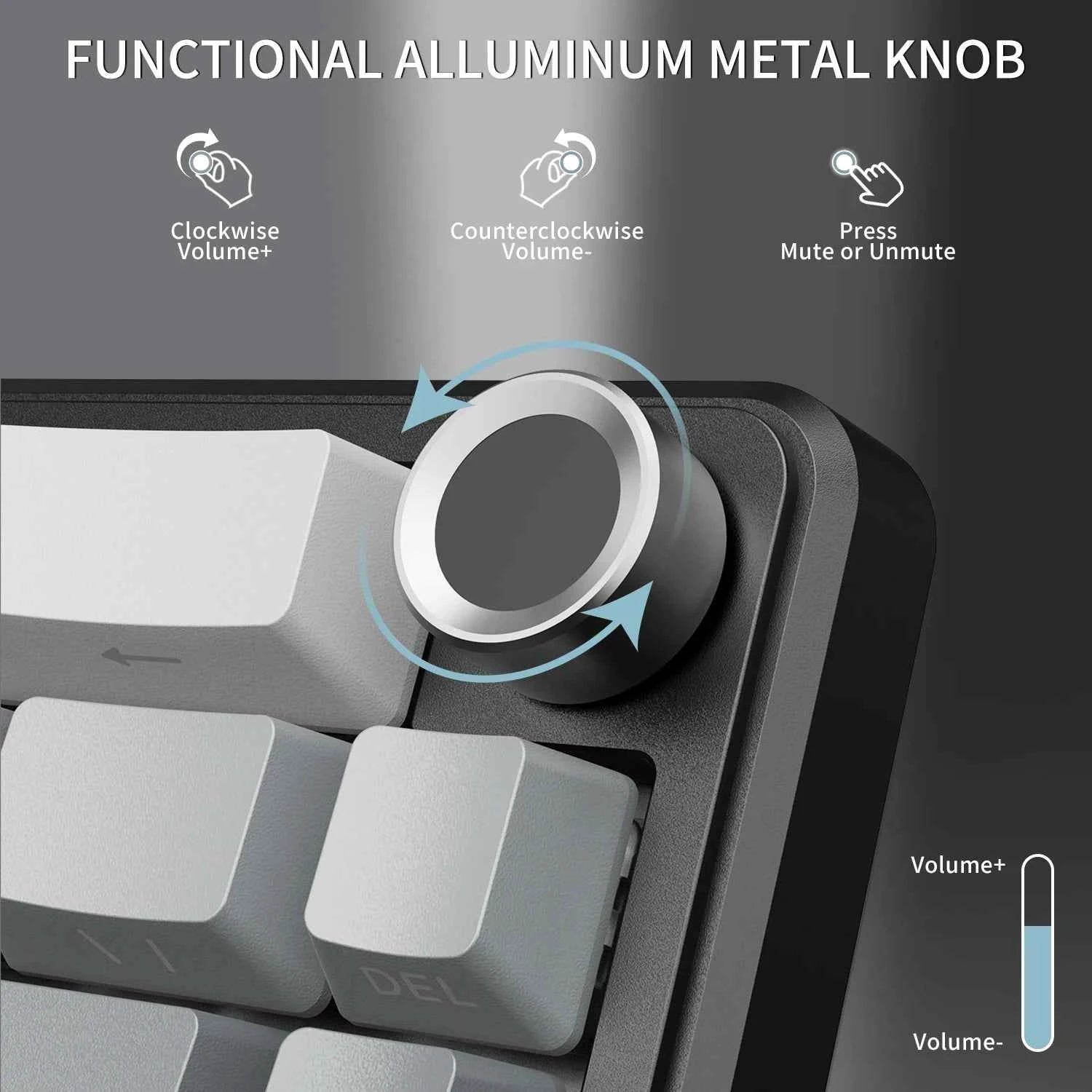 ATTACK SHARK X66 65% Wireless Mechanical Keyboard with Knob, 66 Keys Tri Mode Gasket Hot Swap RGB Gaming Keyboard 60 Percent,PBT