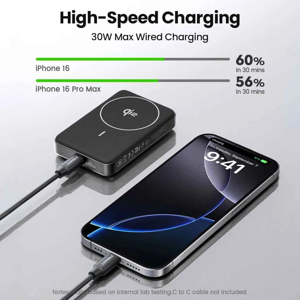 PISEN PD 30W Qi2 15W Wireless Magnetic Power Bank 10000mAh With Stand Fast Charging CCC Powerbank For MagSafe iPhone 17 16 15 14