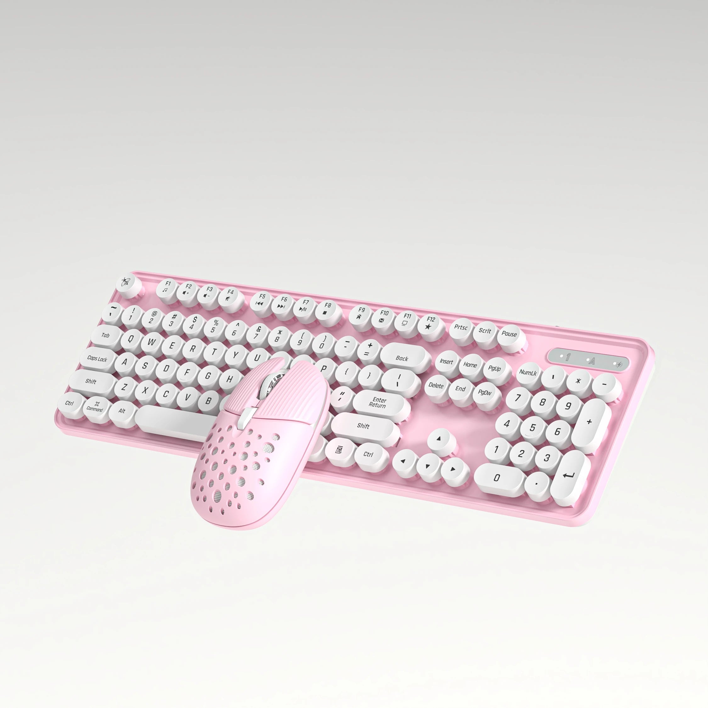 104 Keys 2.4G Wireless Keyboard Mouse Set Gaming Ergonomic Colorful Retro Round Keycap Keyboard Mouse Combo For Laptop Desktop