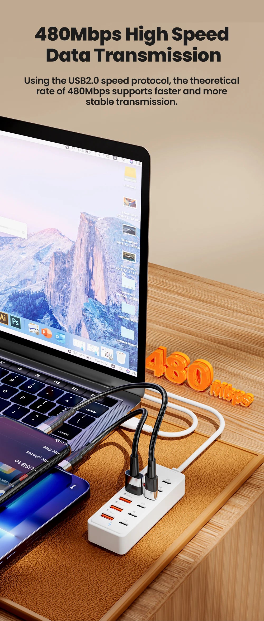 12 IN1 Power Strip Multi Port USB Charger Station Wall Desktop Power Adapter USB Type C Fast Charging Charger For iPhone Samsung